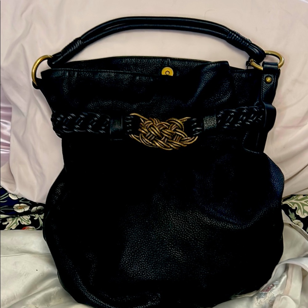 Elegant Black Braided Soft leather versatile shoulder or tote 👜